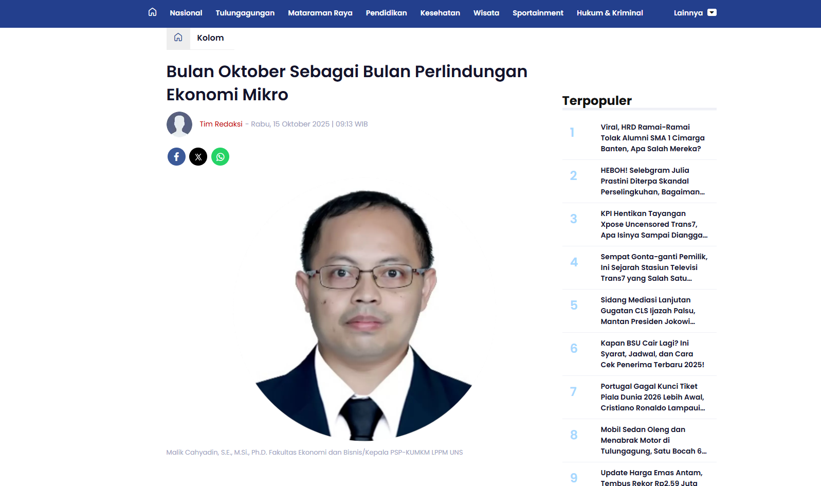 Bulan Oktober Sebagai Bulan Perlindungan Ekonomi Mikro