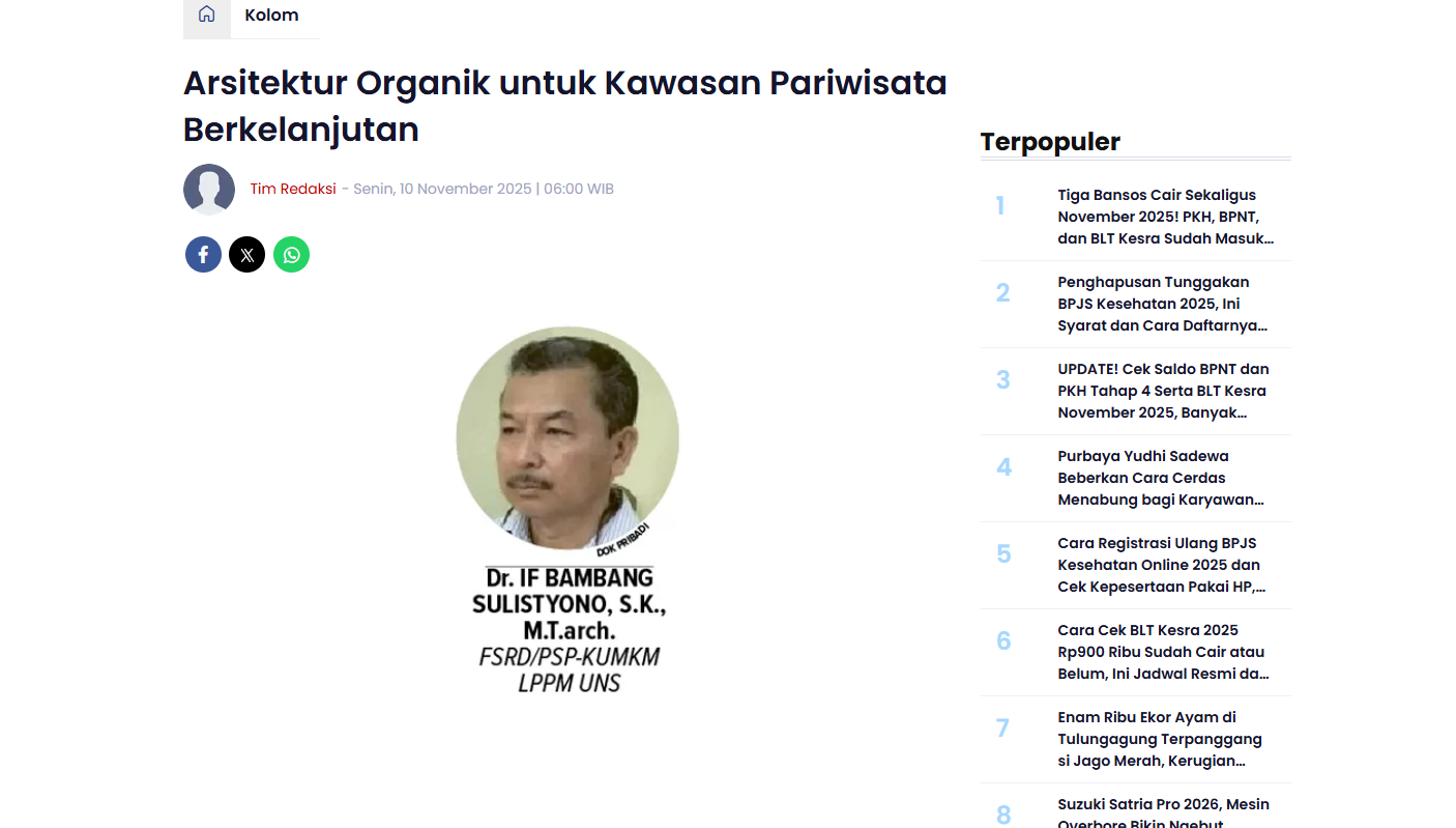 Arsitektur Organik untuk Kawasan Pariwisata Berkelanjutan